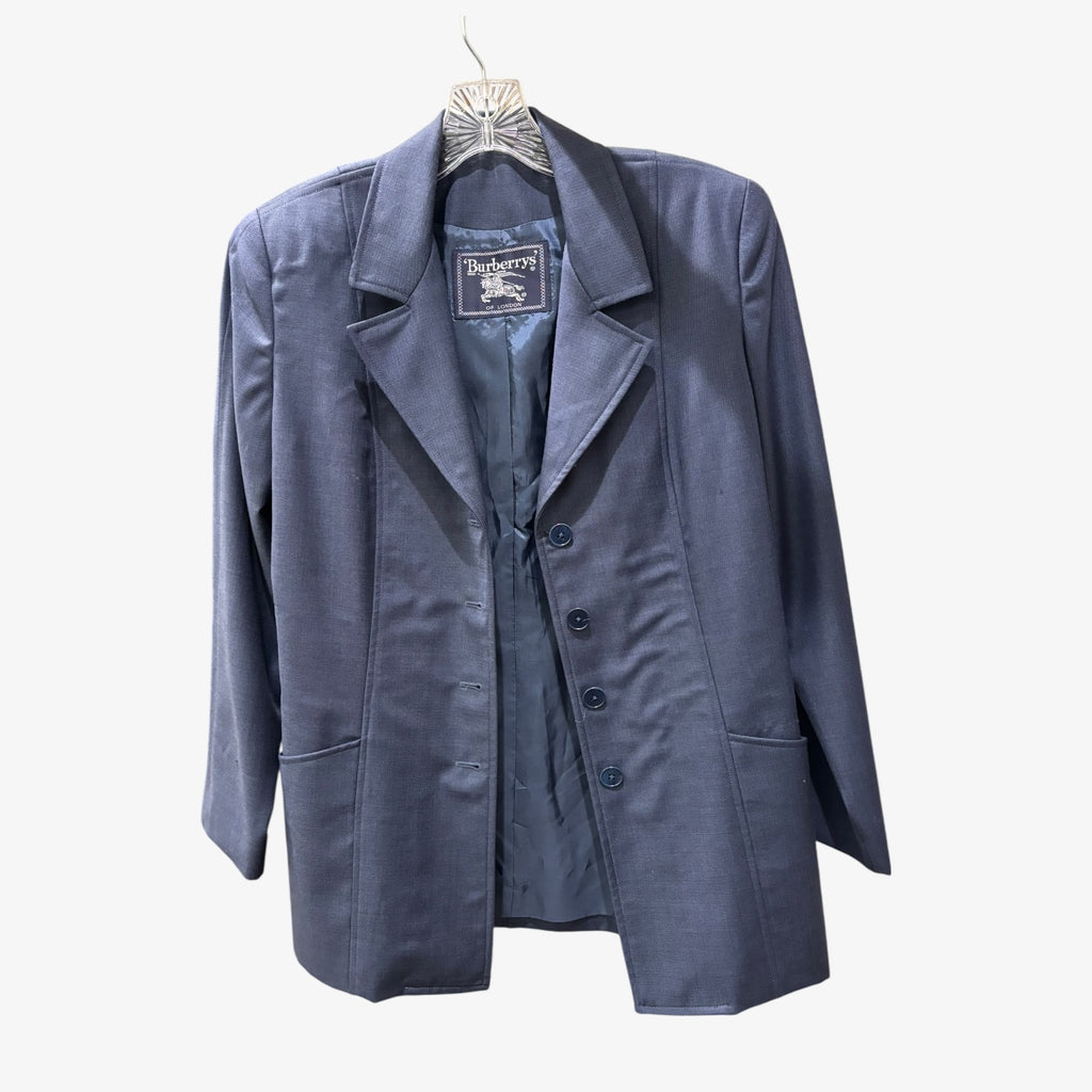 BURBERRYS Vintage Womens Blazer Navy Blue Size: 6P