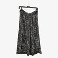 Black Gray Abstract Print Pattern Wide Leg Trouser Pants Size: M