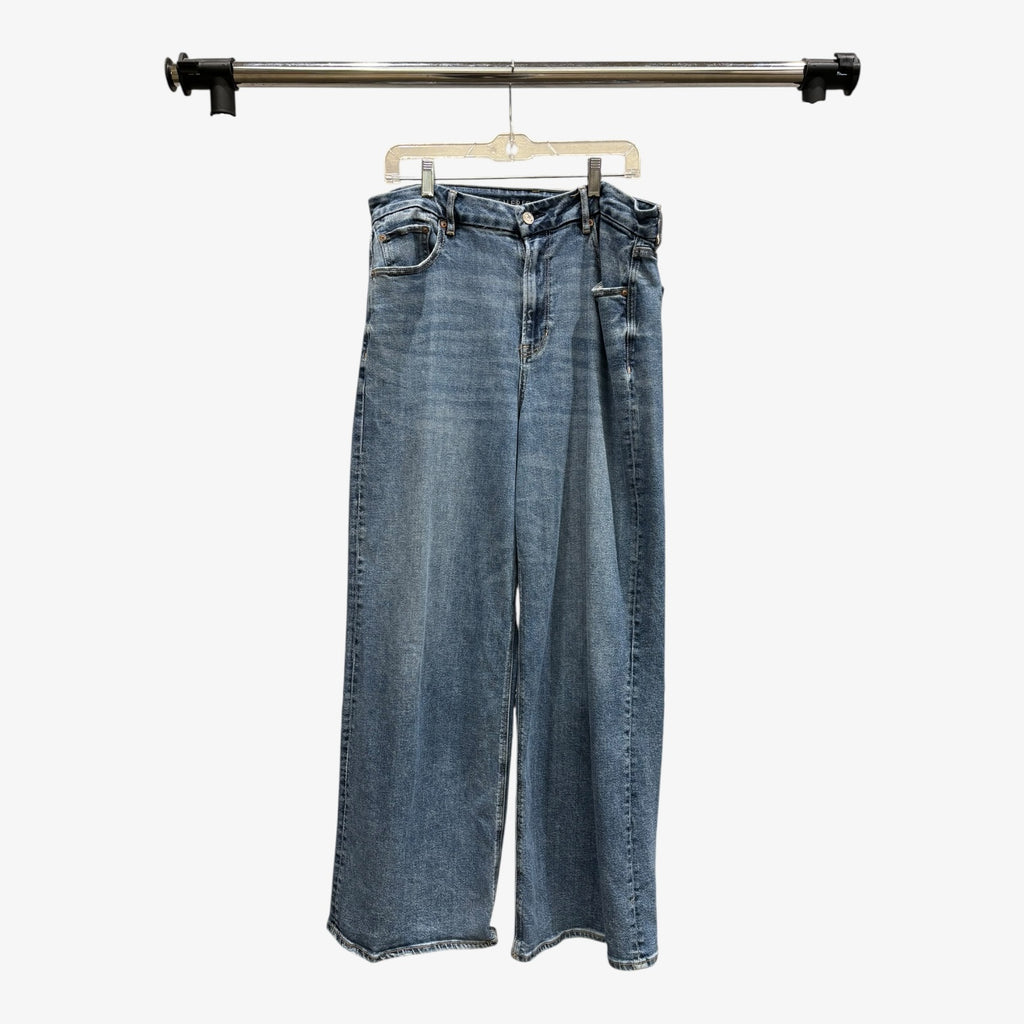 Women's AE Dreamy Drape Low-Rise Ultra Wide-Leg Jean Size: 14