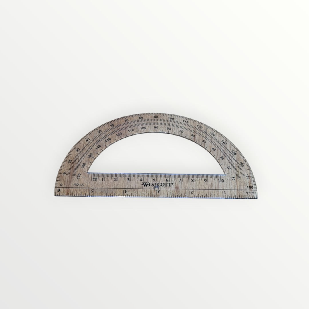 Westcott 6" Plastic 180 Degree Protractor, Clear