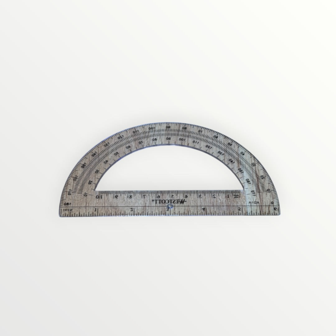 Westcott 6" Plastic 180 Degree Protractor, Clear