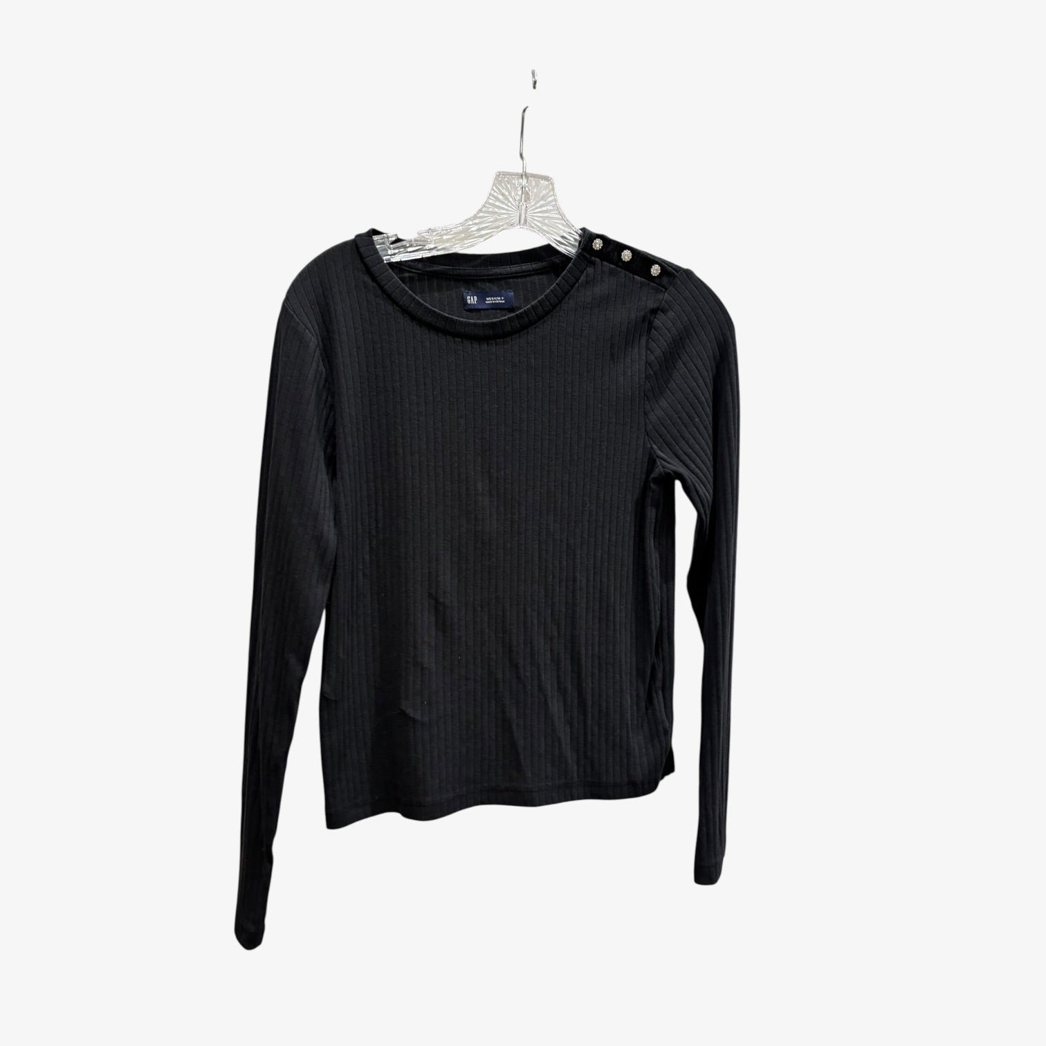 Gap Women Black Long Sleeve T-Shirt Size: PM