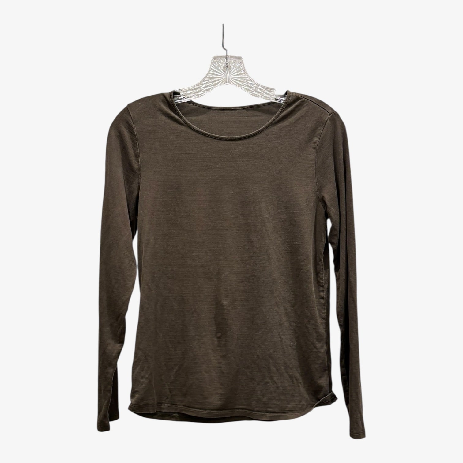 Elieen Fisher Army Green Long Sleeve Organic Cotton Jersey Top Size: S