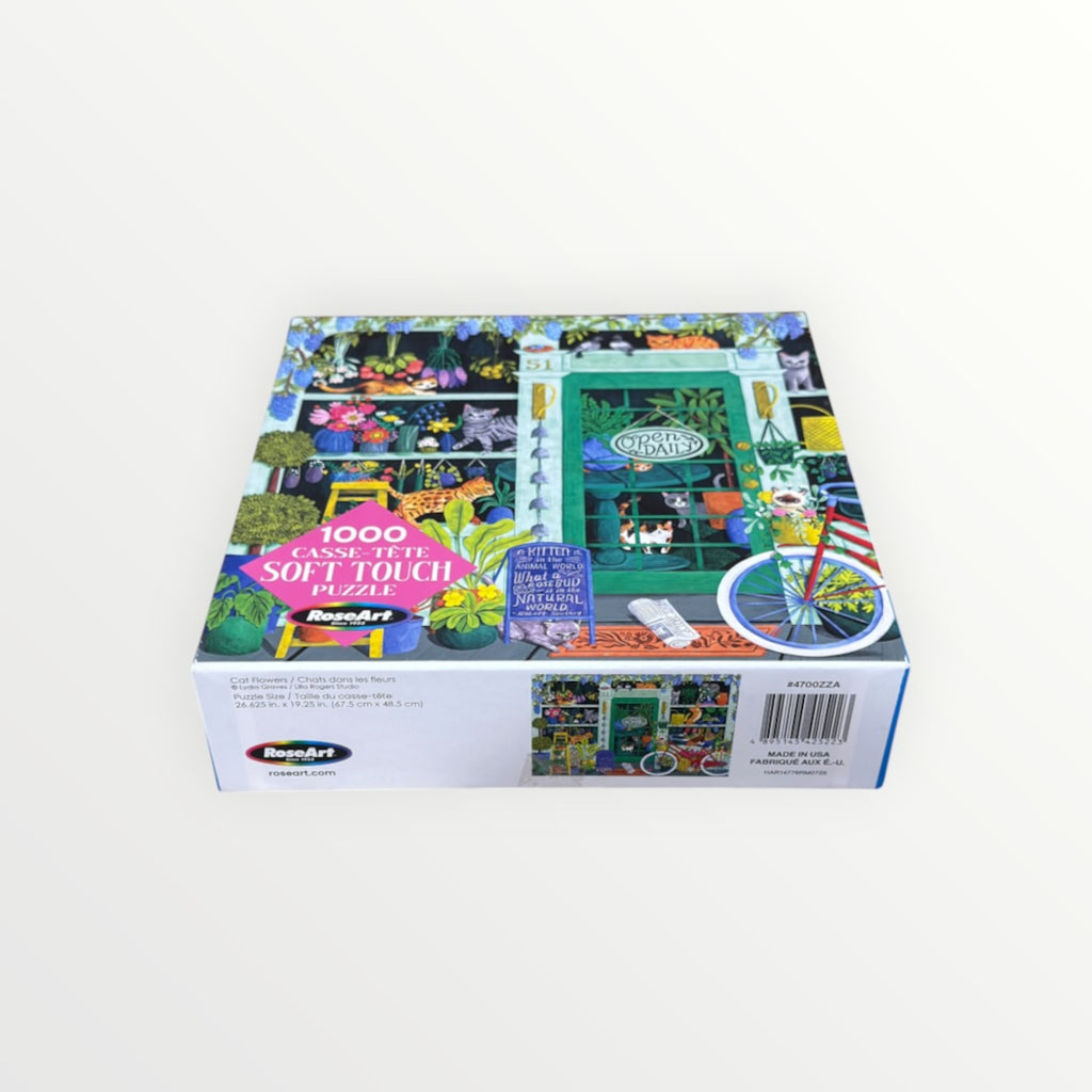 RoseArt Soft Touch Cat Flowers 1000-Piece Jigsaw Puzzle
