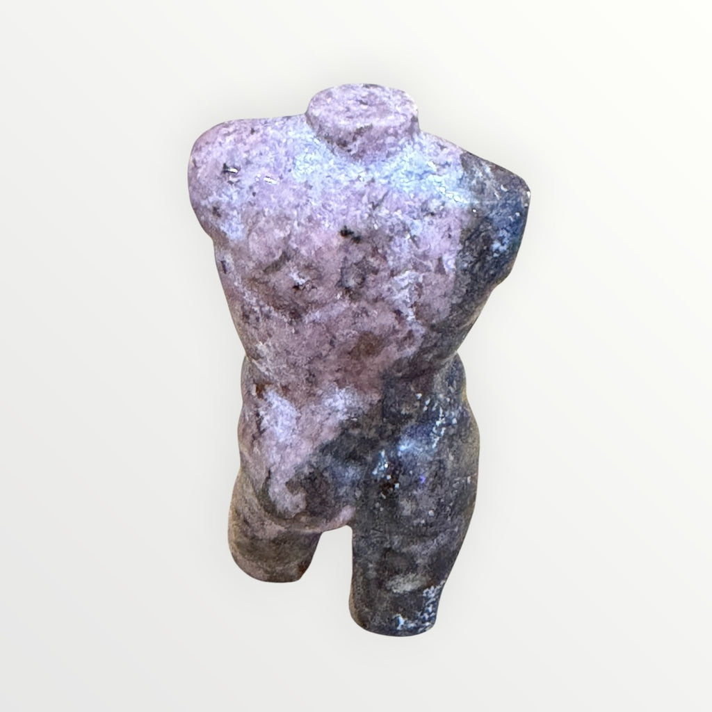 Natural Hand Carved Red Marble Male Torso Sculpture 3"H