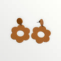 Pastel Orange Peach 1970s-Style Acrylic Flower Drop Earrings