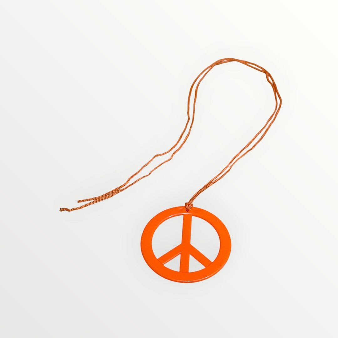 Plastic Peace Sign Necklace Orange