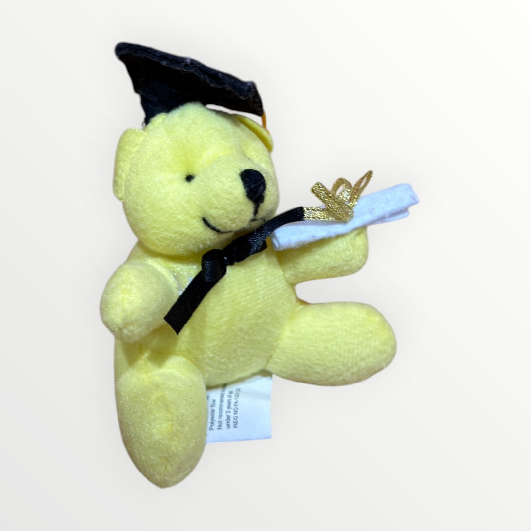 Yellow Graduation Bear Plush with Cap & Diploma 4.5"