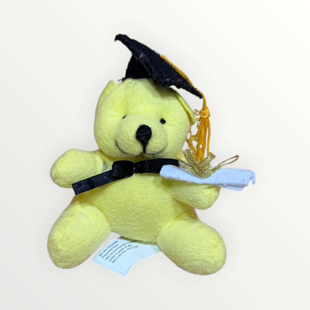 Yellow Graduation Bear Plush with Cap & Diploma 4.5"