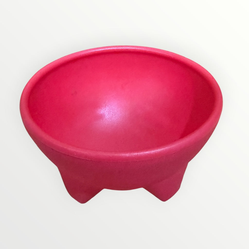 Red Plastic Molcajete-Style Salsa Bowl 4.5"D x 2.5"H