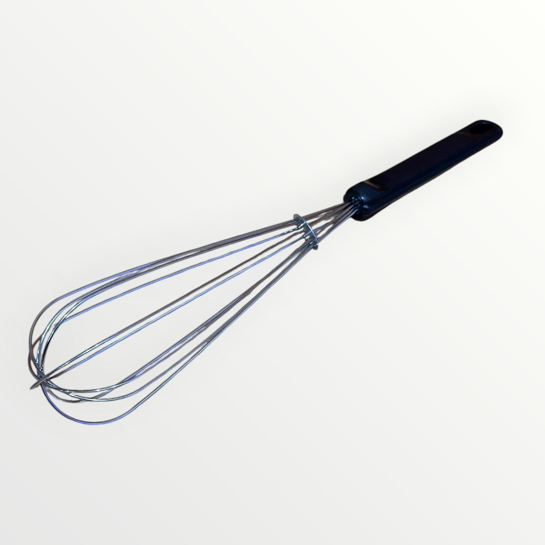 Stainless Steel Balloon Whisk w/Black Plastic Handle 13"L