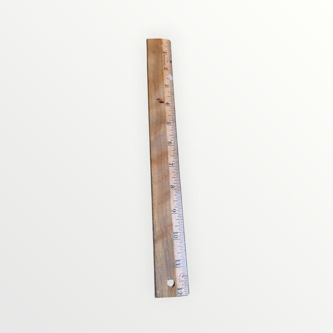 Standard 12-inch Wooden Ruler