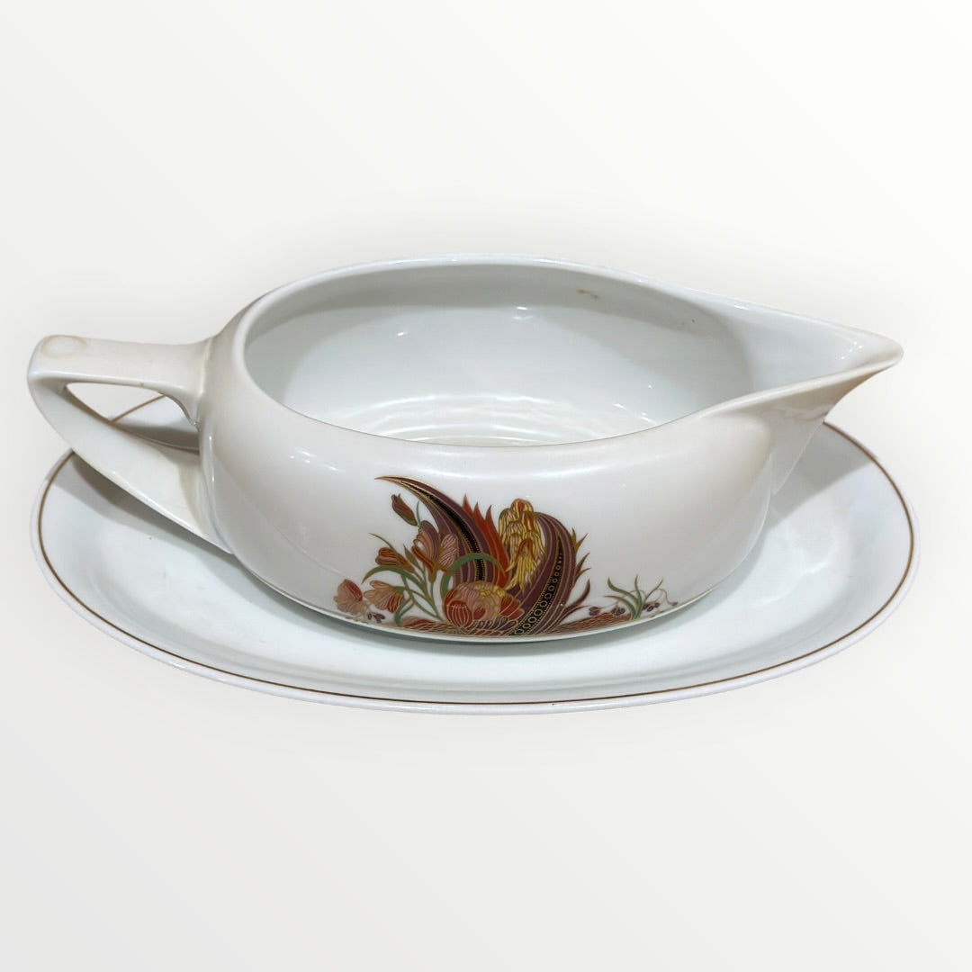 Vintage Rosenthal Classic Rose Gravy Boat with Matching Under Plate - Made in Germany