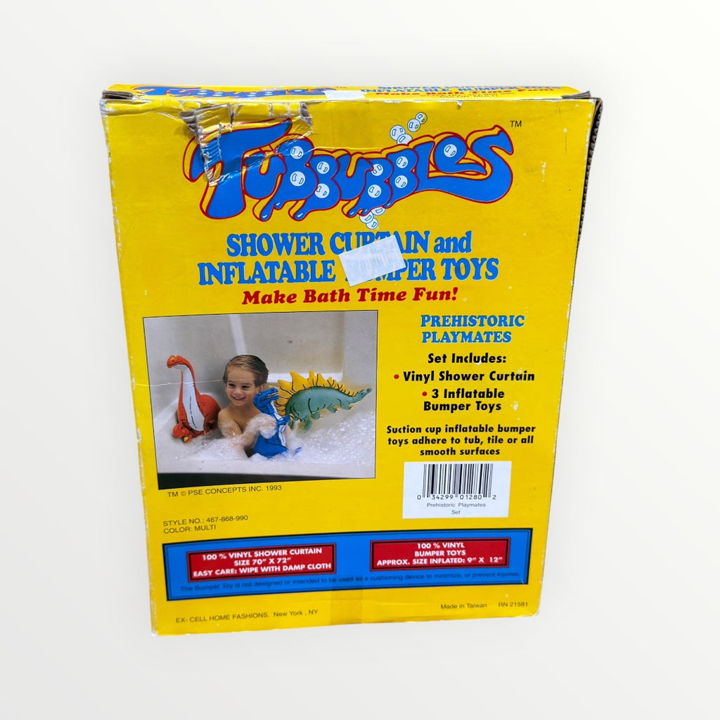 Vintage Tubbubbles: Shower Curtain and 3 Inflatable Bumper Toys