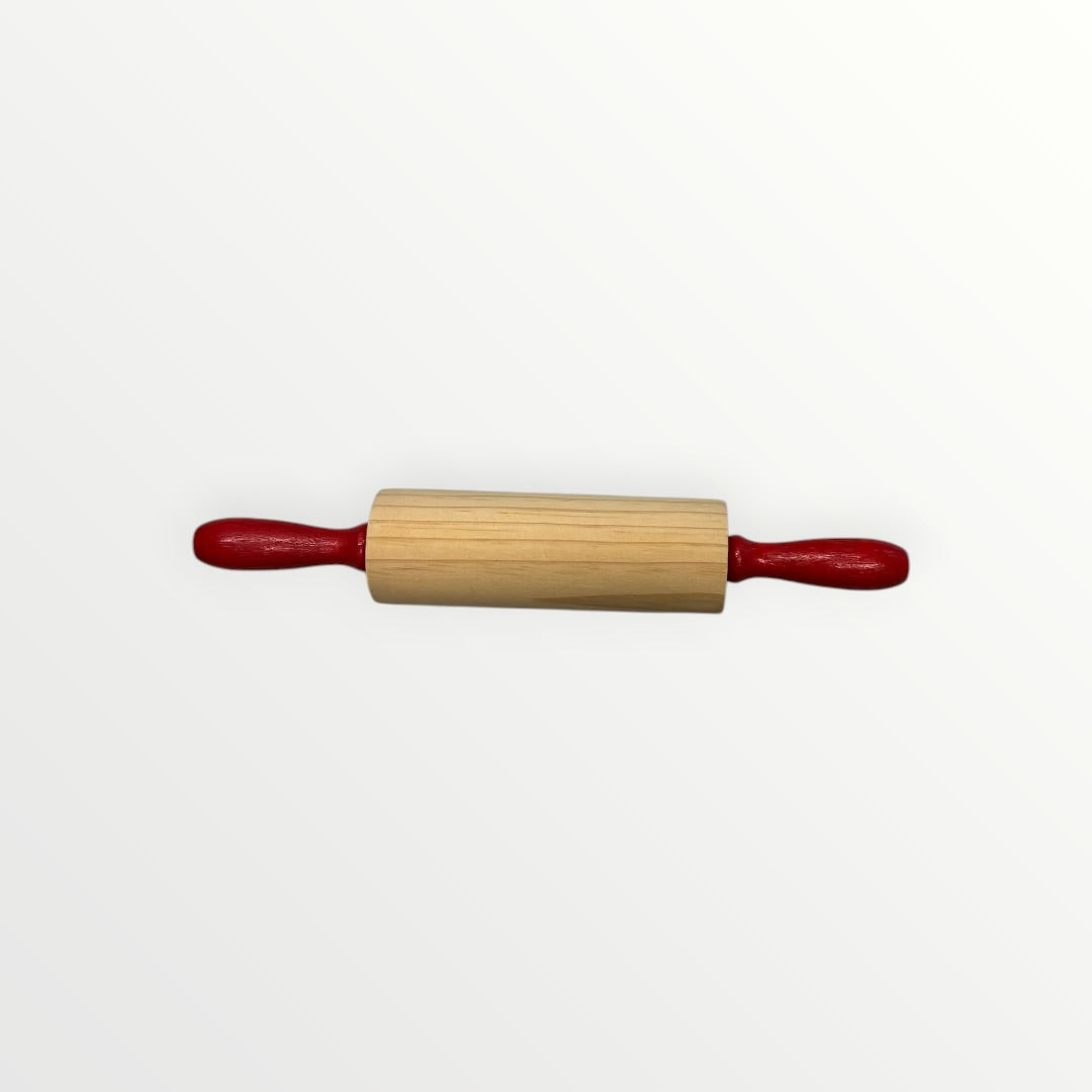 Red and Natural Wood Rolling Pin