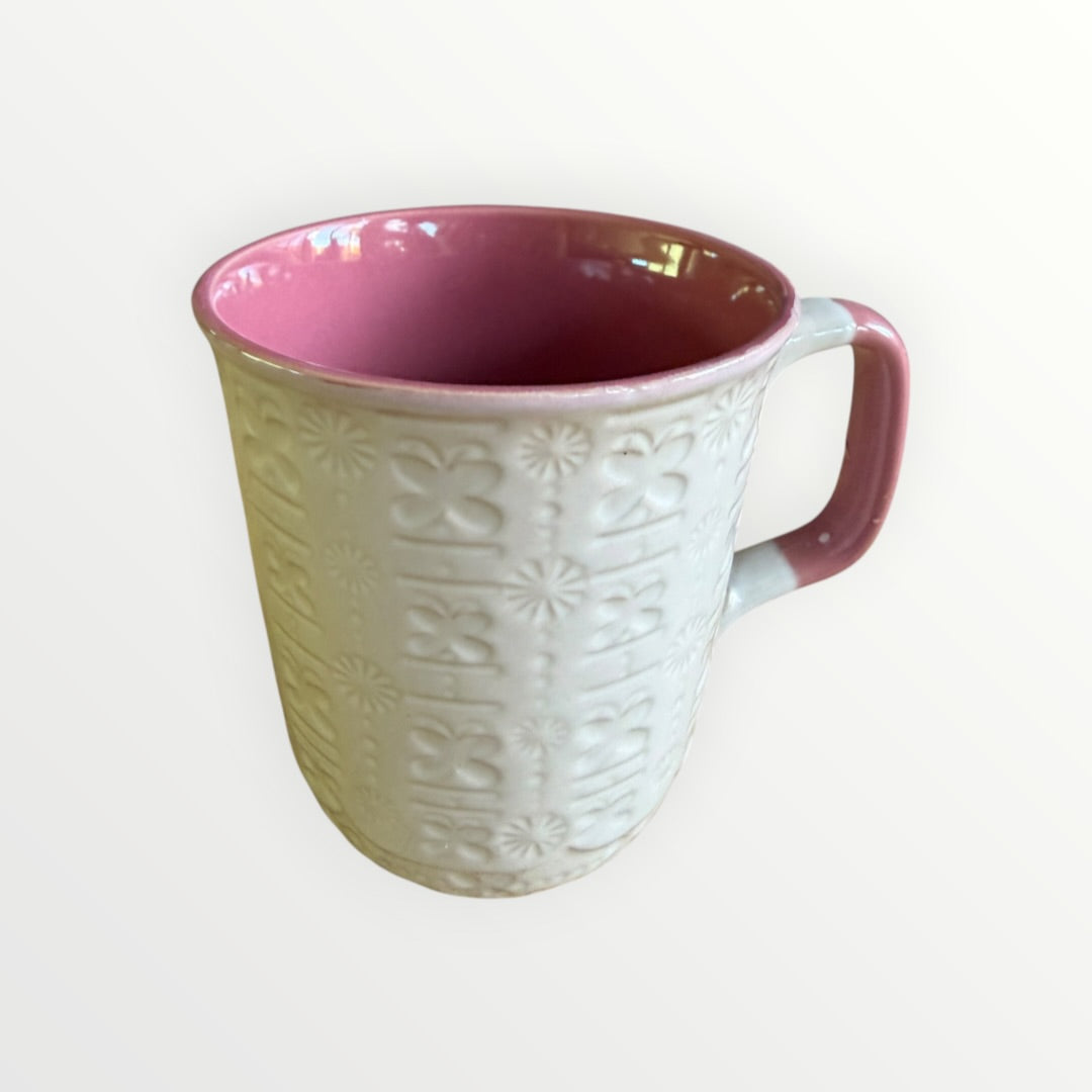 Ceramic Embossed Coffee Mug 16oz