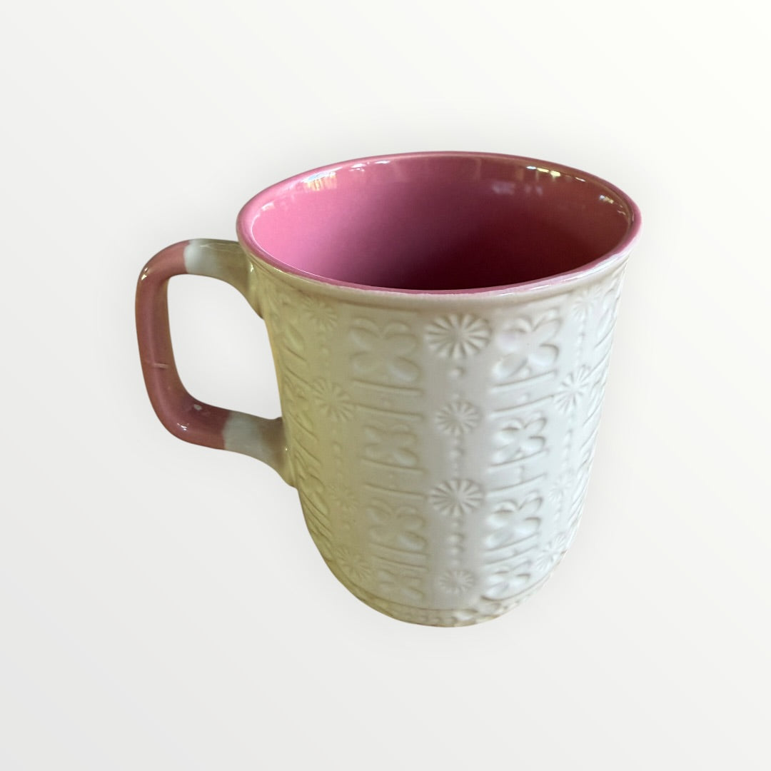 Ceramic Embossed Coffee Mug 16oz