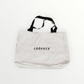 Cadence White Canvas Tote Bag with Black Handles