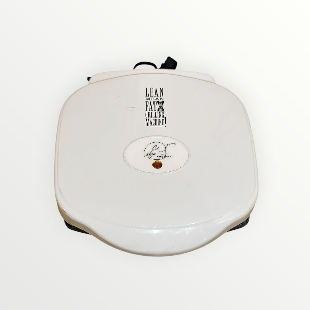 George Foreman Lean Mean Fat Grilling Machine Indoor Grill White Model GR10A with Easy Clean Drip Tray