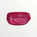 Multi-Pocket Red Genuine Leather Fanny Pack