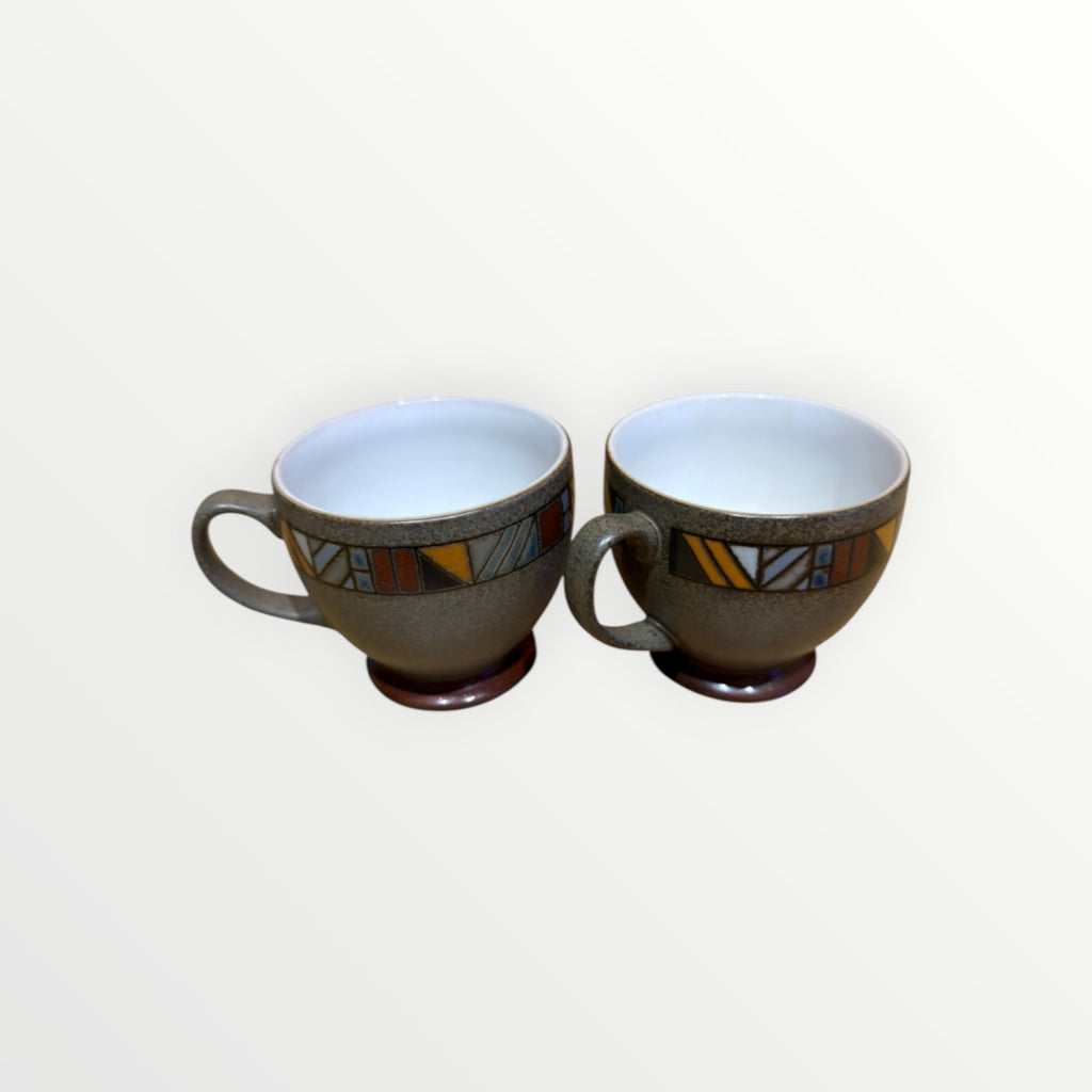 Set of 2 Vintage Denby Marrakesh Stoneware Tea Cups Crafted in England 3.25"H