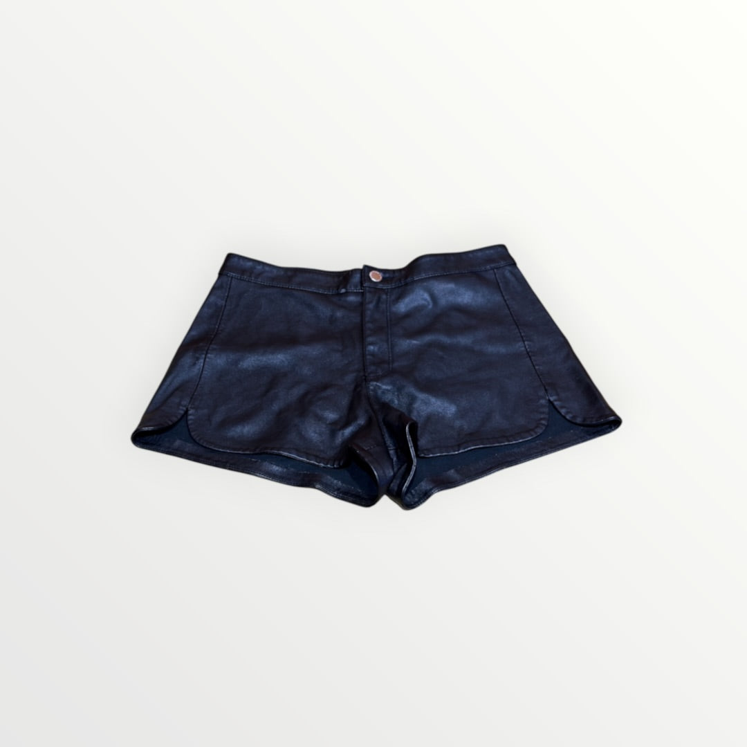 H&M Divided Faux Leather Shorts Black Size: 8