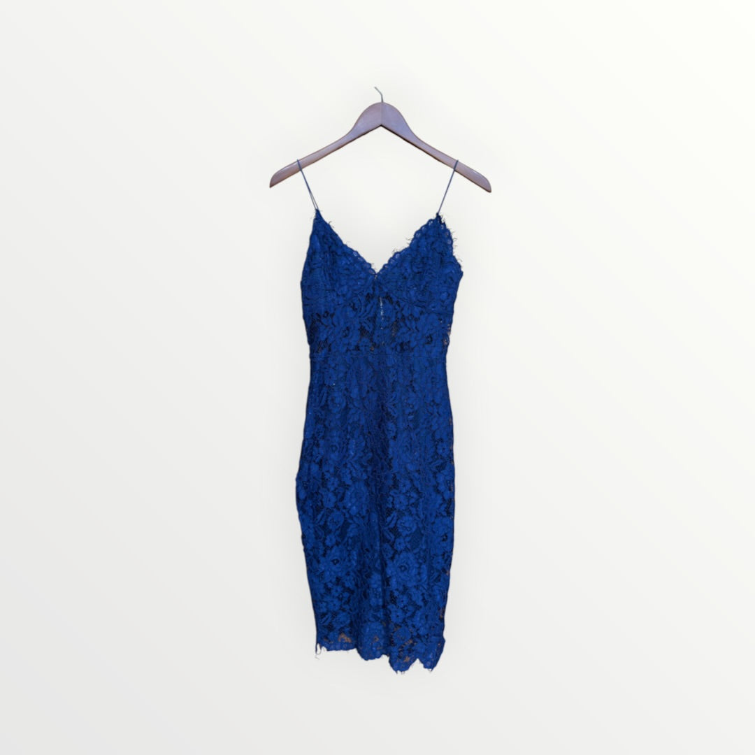 Women's Missguided Blue Lace Dress Size: 8