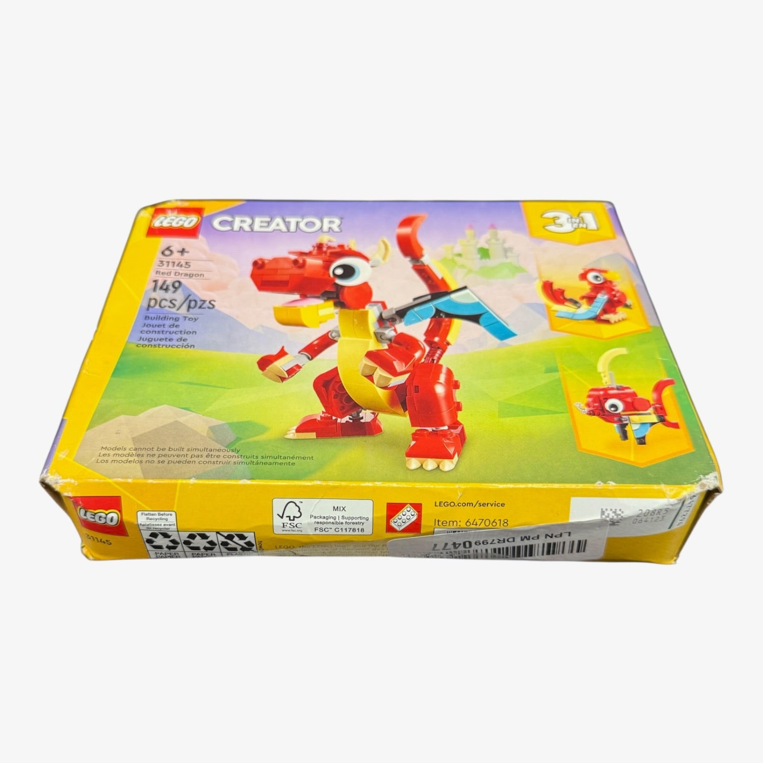 The LEGO Creator 3-in-1 Red Dragon Set
