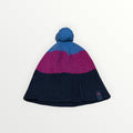 Color Kids Three-Tone Knit Beanie with a Matching Pom-Pom