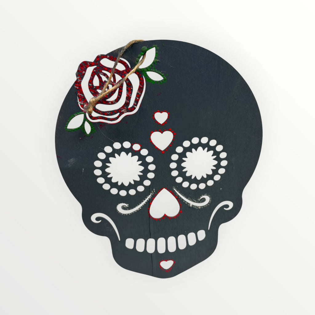 Halloween Day of the Dead Skull Sign 12”H x 9”W