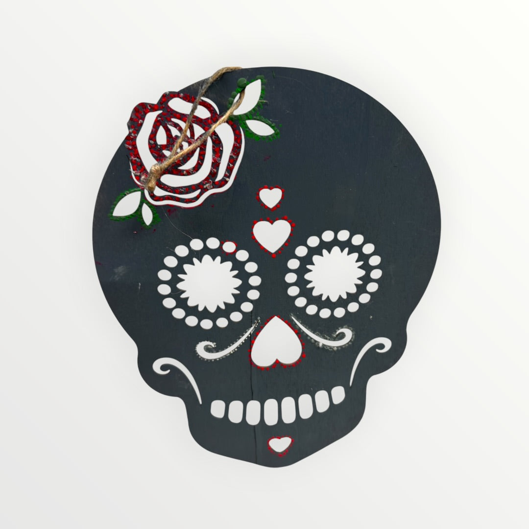 Halloween Day of the Dead Skull Sign 12”H x 9”W