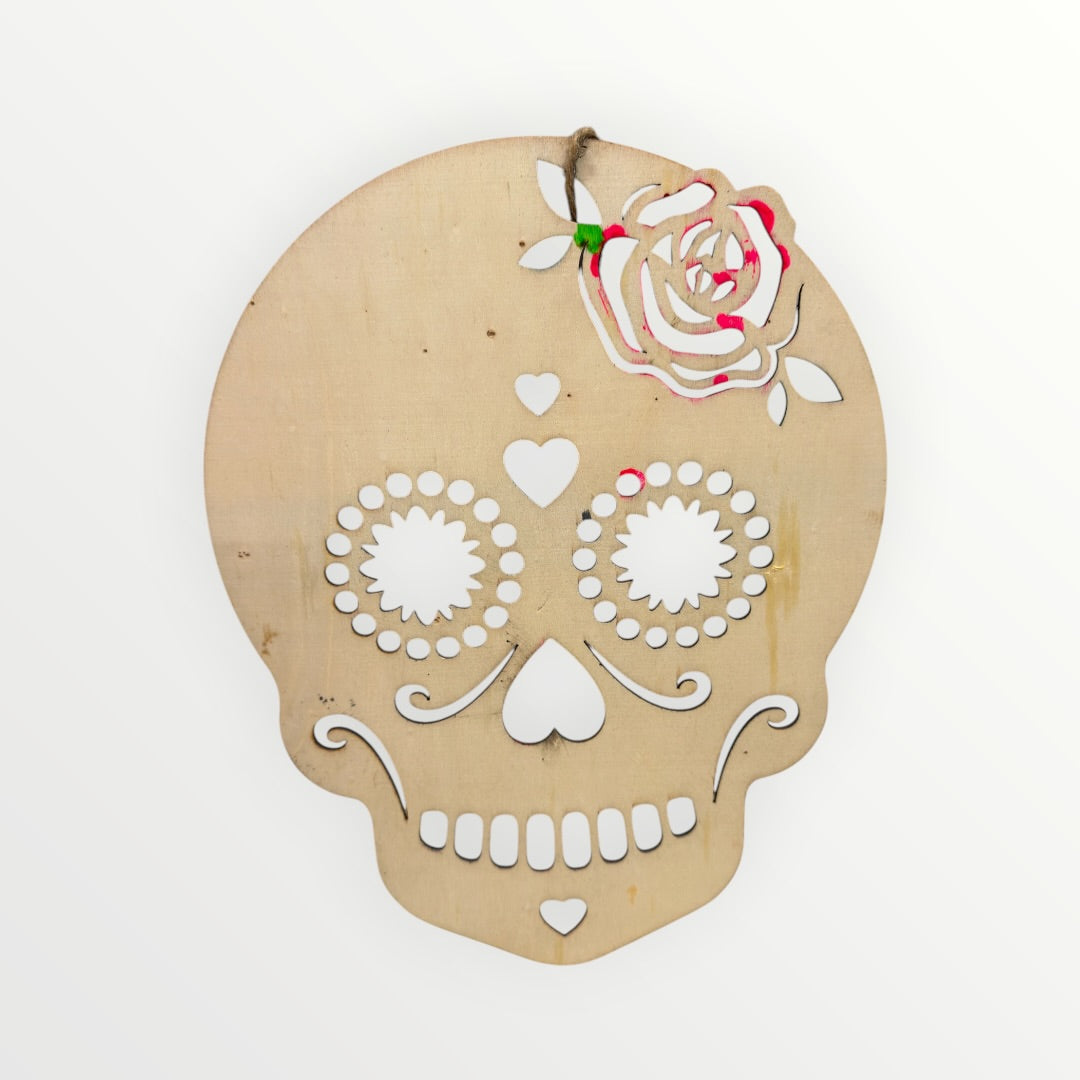 Halloween Day of the Dead Skull Sign 12”H x 9”W