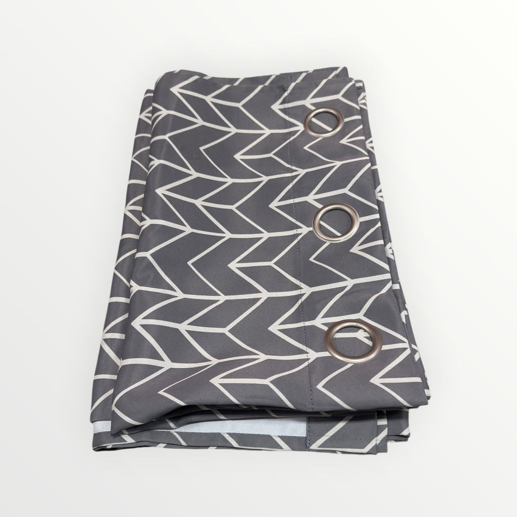 Set of 2 Sun Zero Kenwood Chevron Blackout Grommet Curtain Panels, Gray, 40"W x 95"L