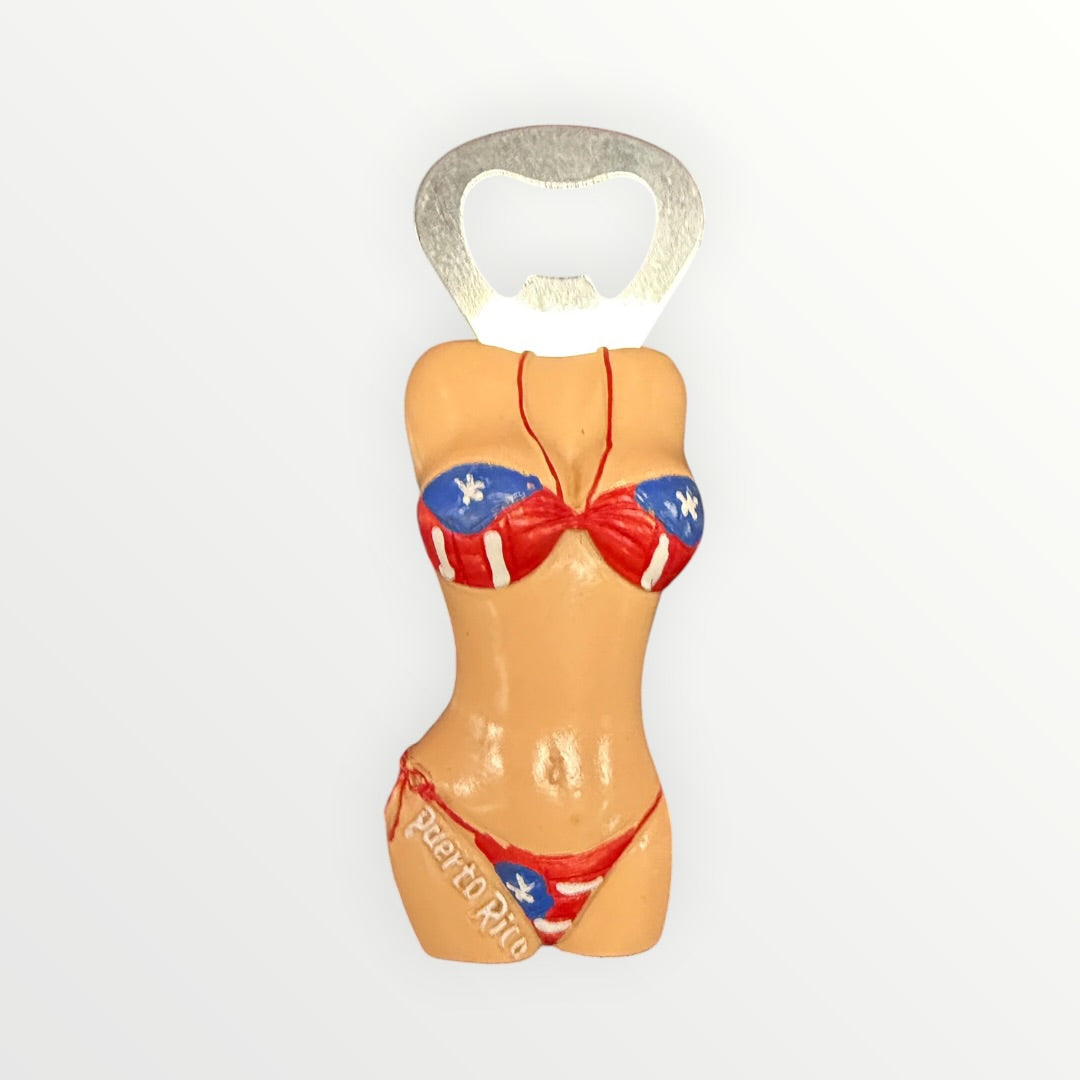 Puerto Rico Bikini Torso Bottle Opener/Fridge Magnet