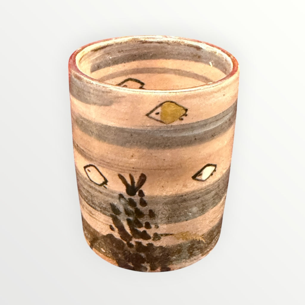 Handmade & Signed Stoneware Japanese Tea Cup 2.5"D x 3"H