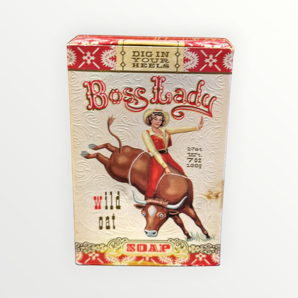 Vintage BOSS LADY Bar Of Soap In Box Wild Oat 7oz Made In USA