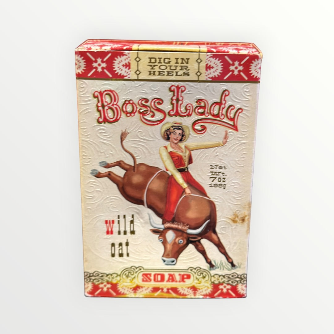Vintage BOSS LADY Bar Of Soap In Box Wild Oat 7oz Made In USA