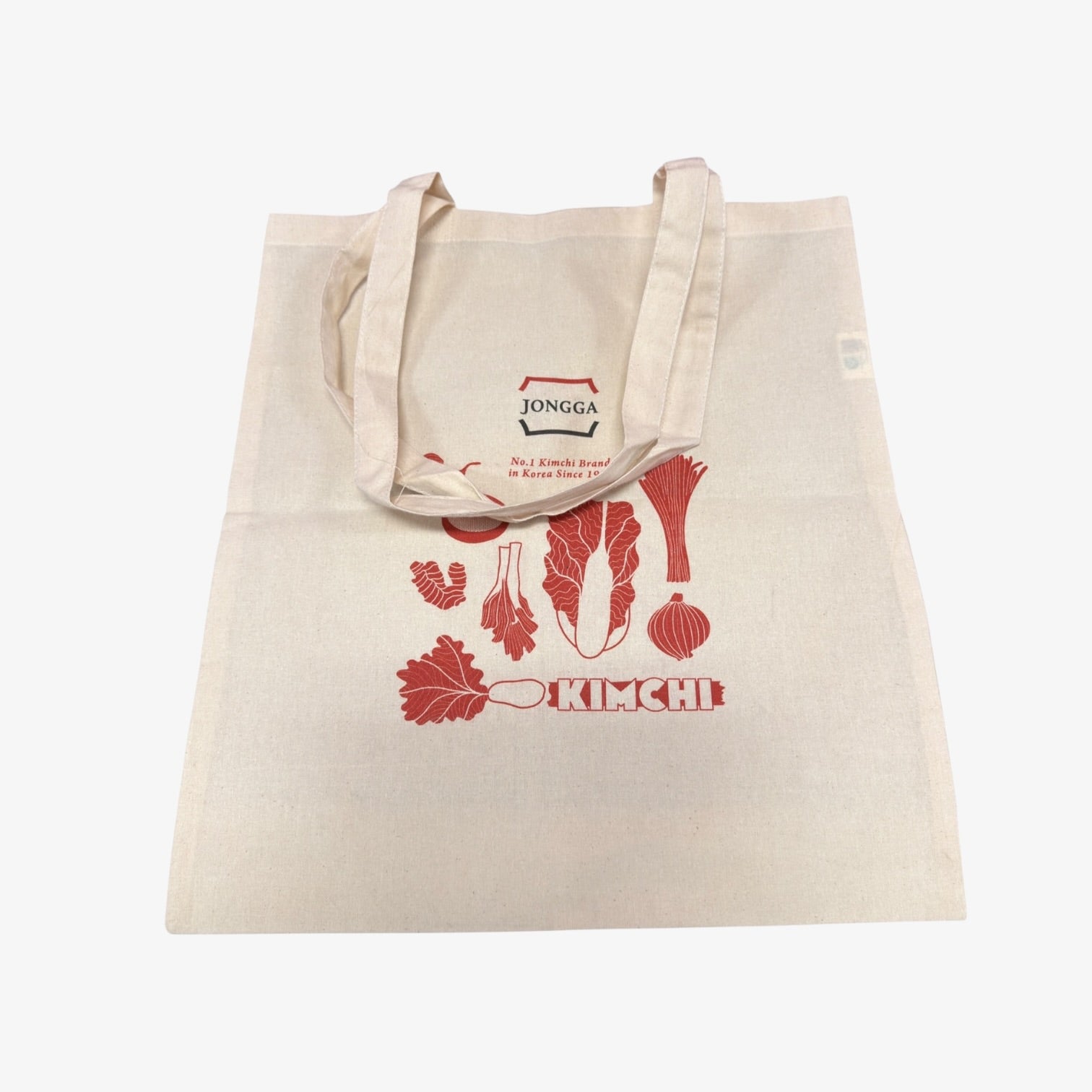 Korean Food-themed Cotton Canvas Tote Bag 16.5"x 14"