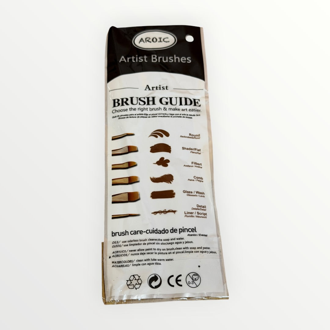 Aroic 10-piece Artist Paint Brush Set with Blue Handles