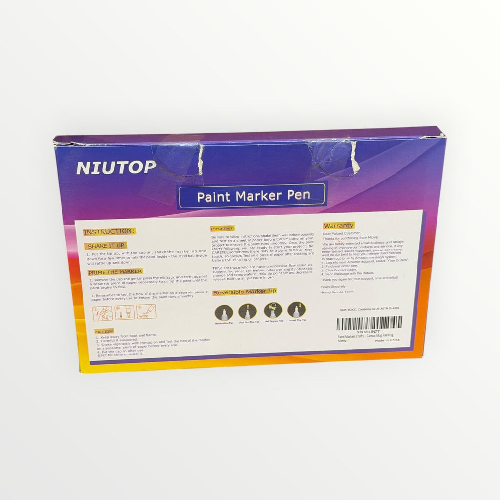Niutop Paint Marker Pen 12 Colors Set