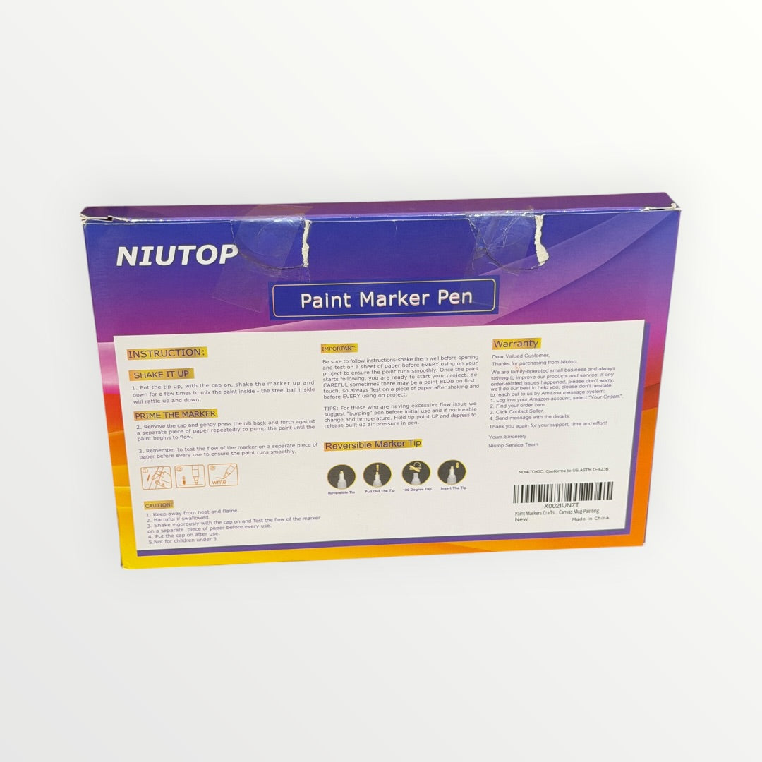 Niutop Paint Marker Pen 12 Colors Set