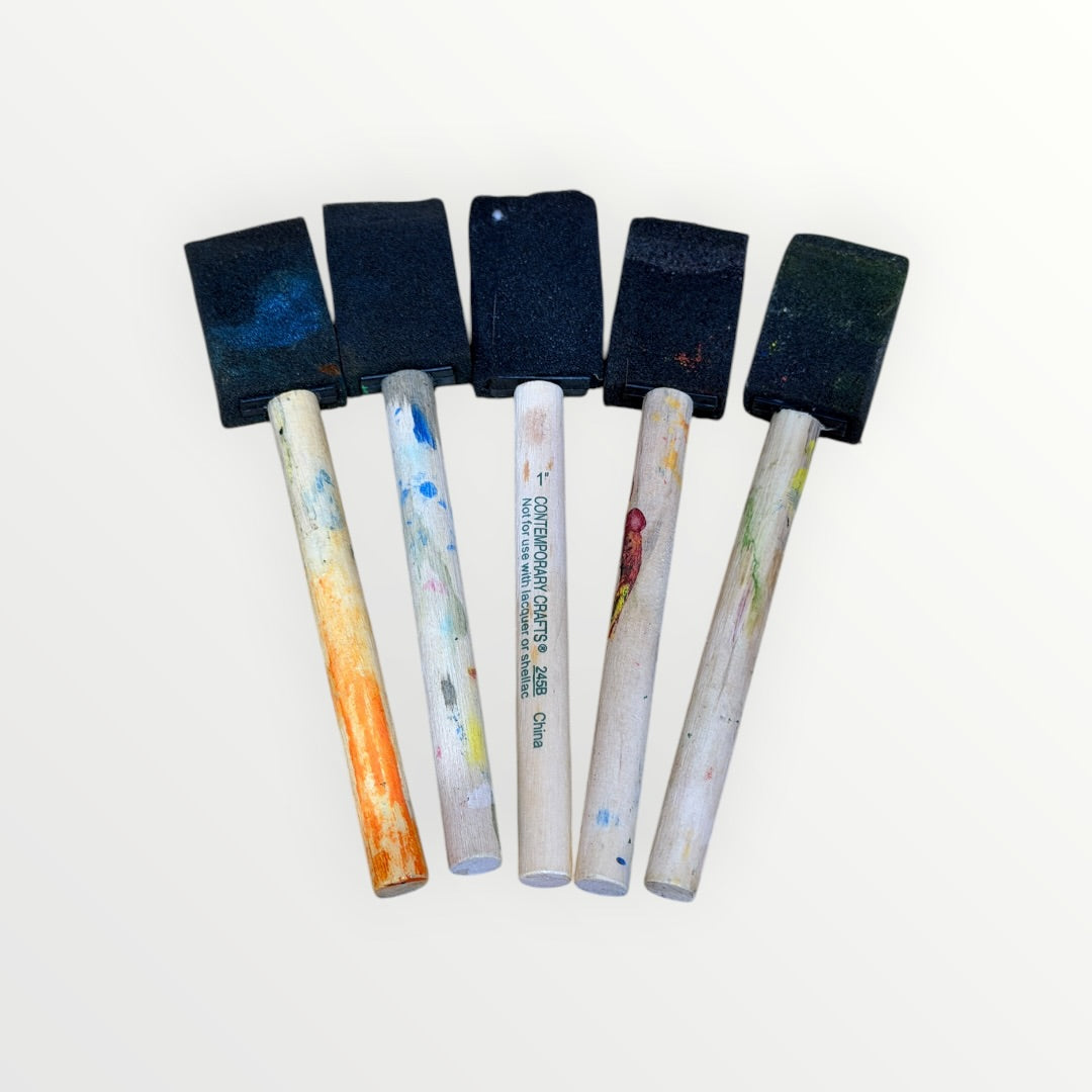5-Piece Contemporary Crafts 1" Foam Brushes