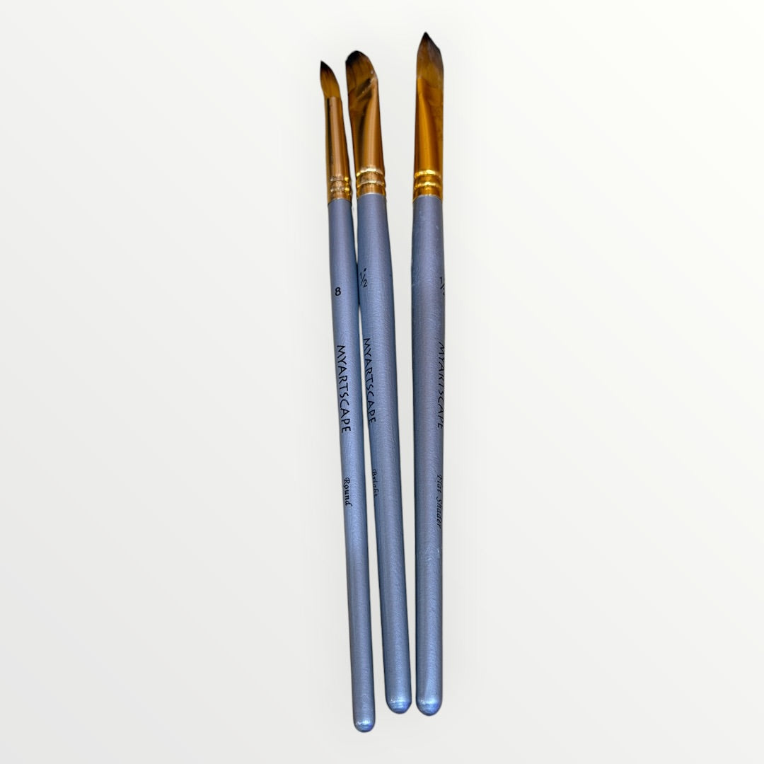 MyArtscape Synthetic Taklon Artist Paint Brushes 3pc