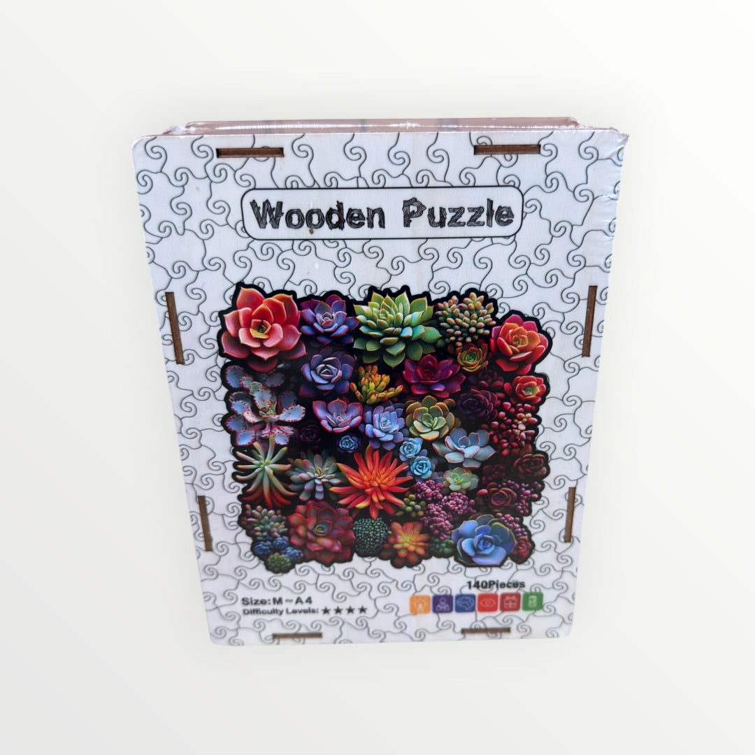 Crafthub Flowers Wooden Puzzle Succulent Plant