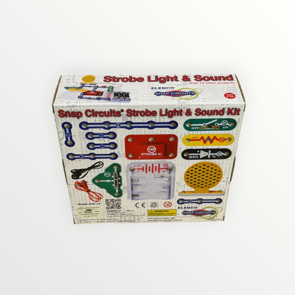 Elenco Snap Circuits Strobe Light & Sound Kit Featuring 14 Total Projects