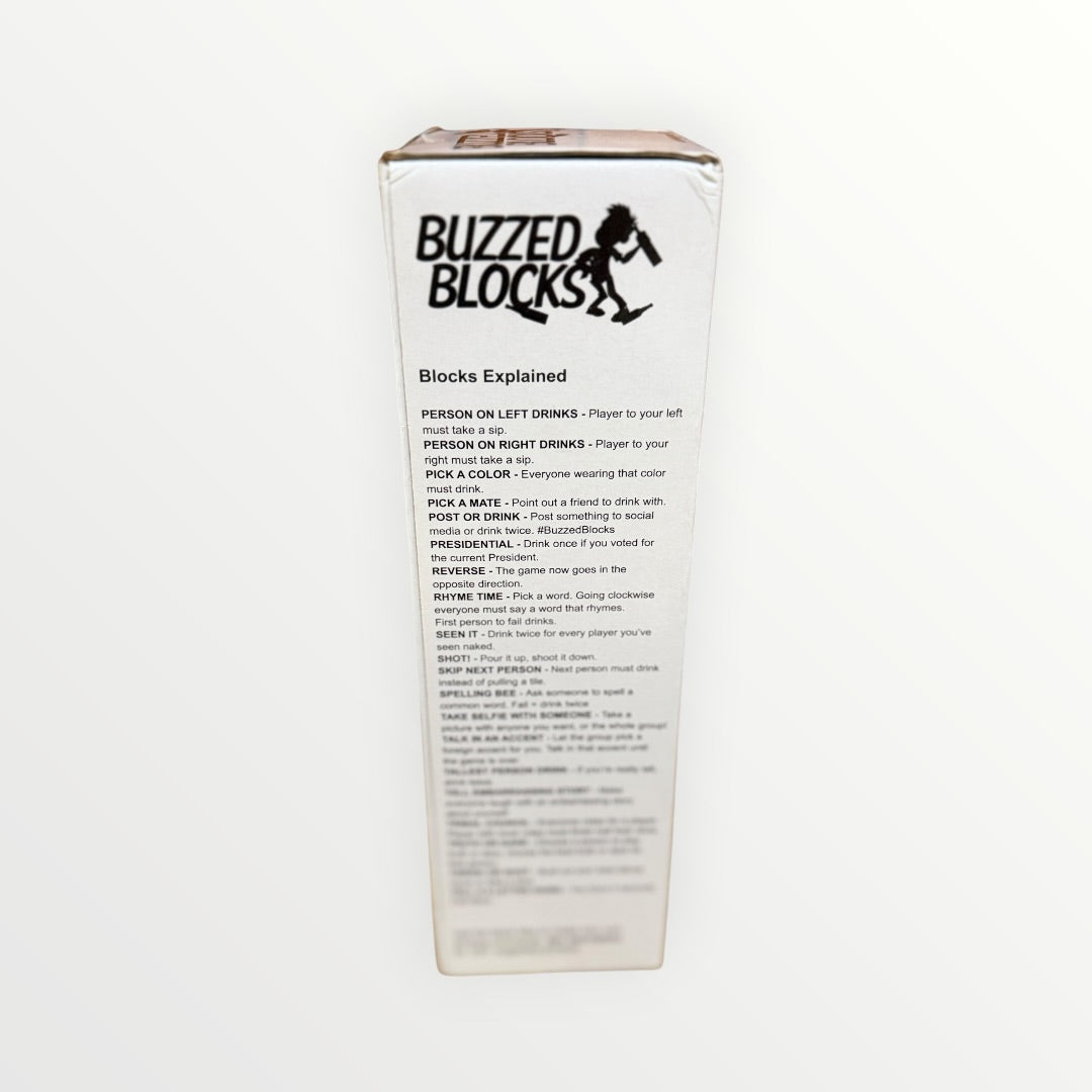 Buzzed Blocks Adult Drinking Game 54 Wooden Blocks