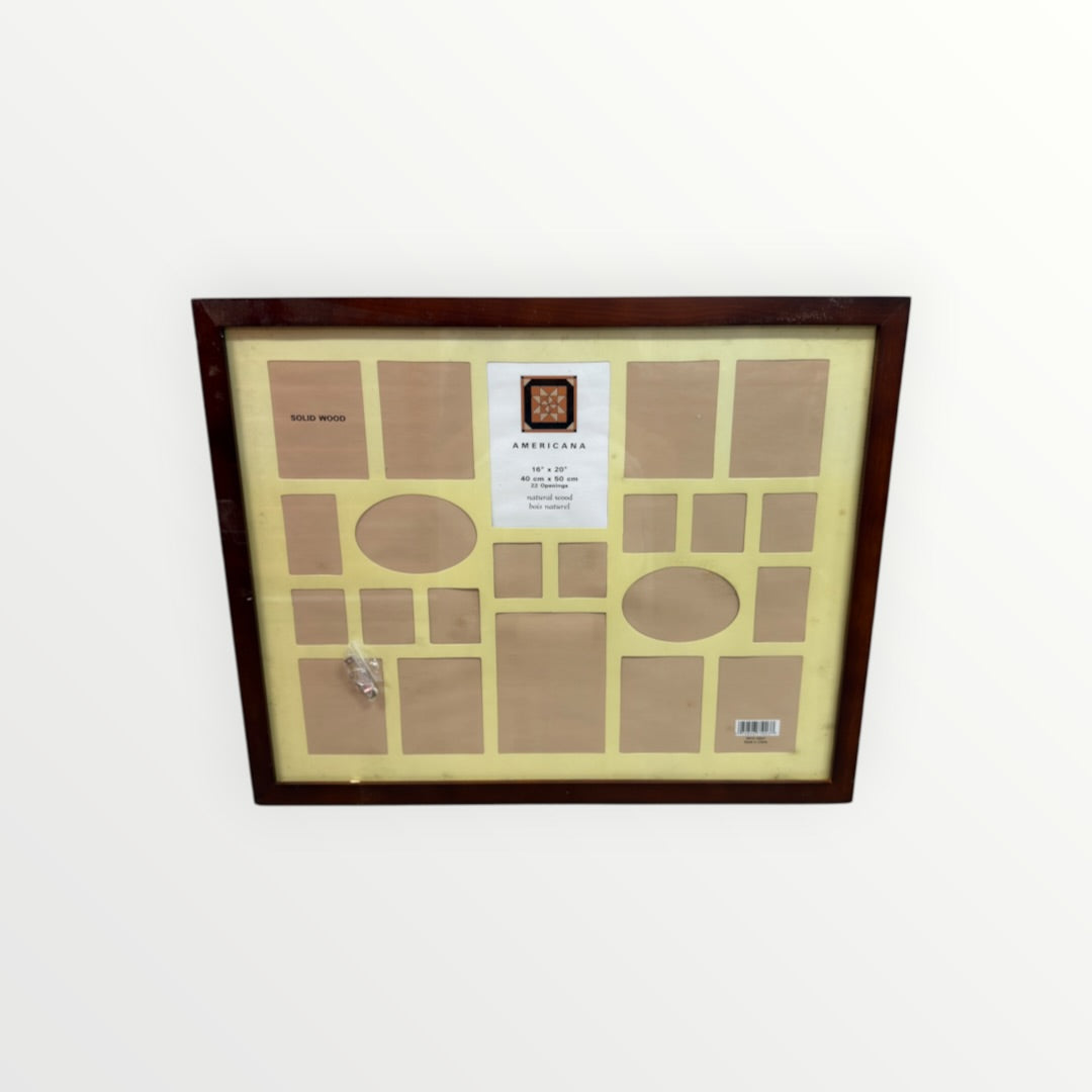 Narural Wood 22 Openings Picture Frame by Americana 16" x 20"