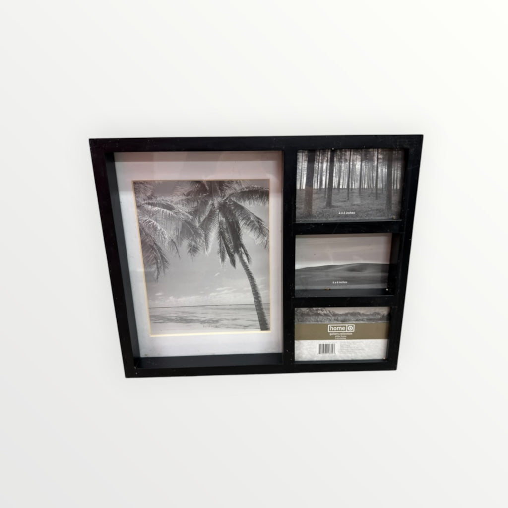 Target Home Gallery Collection Wood Black Finish Mixed 4- Photo Collage Frame  17" x 14"