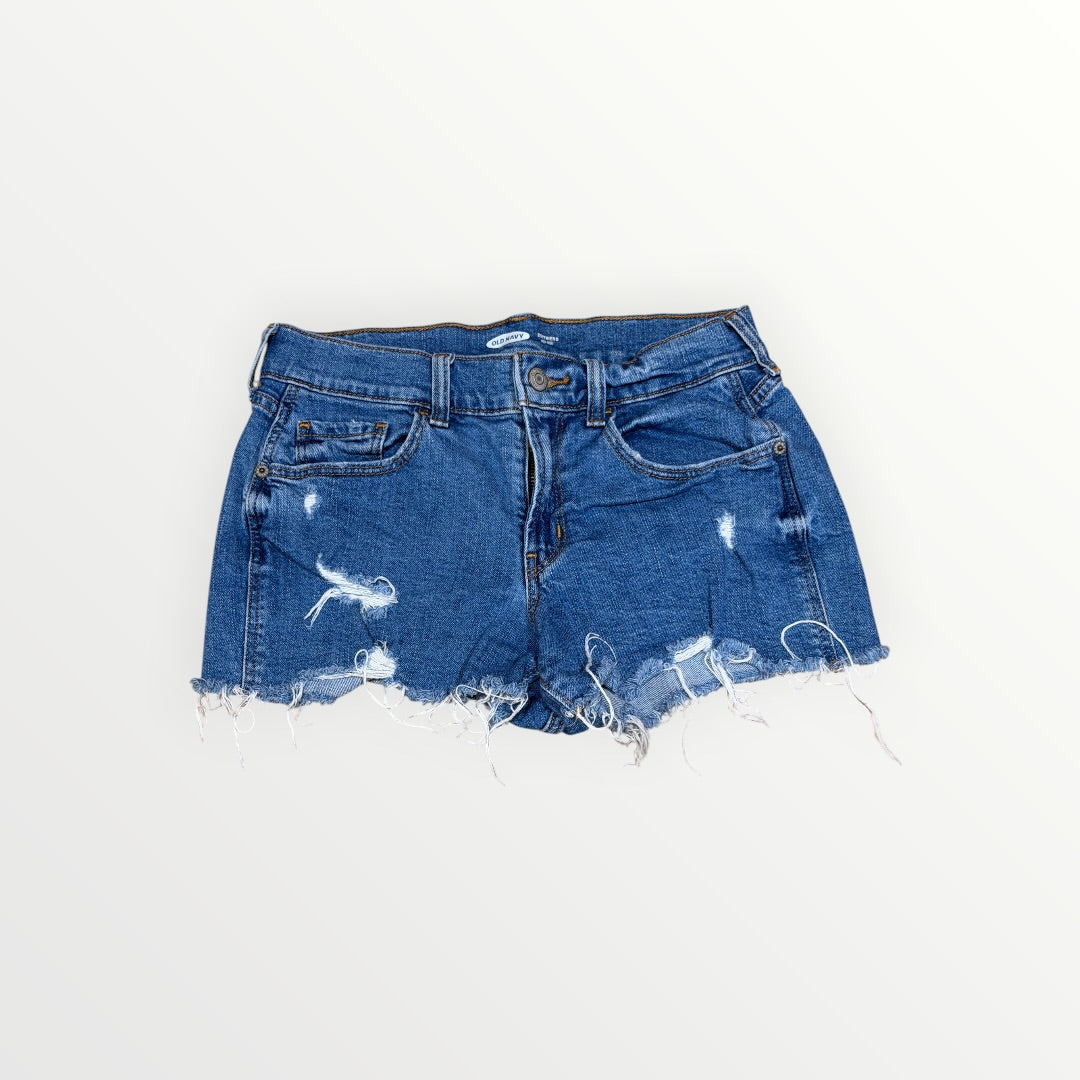 Old Navy Boyfriend Cut Off Denim Shorts Mid Rise Distressed Size: 0