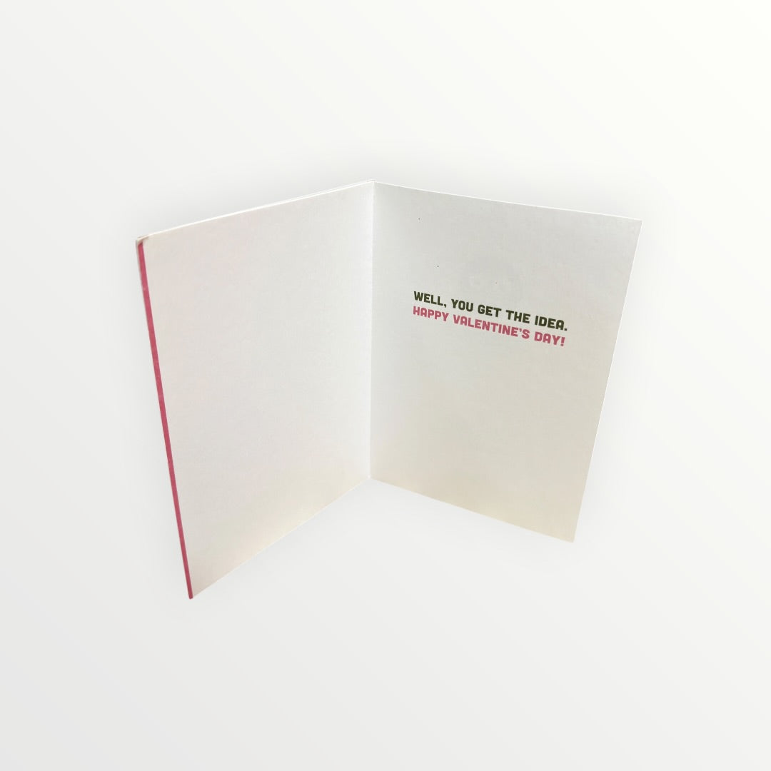Valentine's Day Greeting Card  "I Love You This Much" T-Rex Design by David Olenick Made in USA
